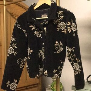 Cowgirl rodeo queen travel farmer’s market jacket boho floral fleece western